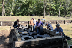 adding tires to the backstop